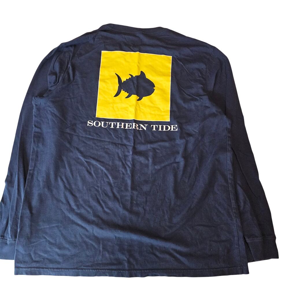 Southern Tide Navy Blue long sleeve Skipjack Tee T-Shirt Fishing Men's XL 3902